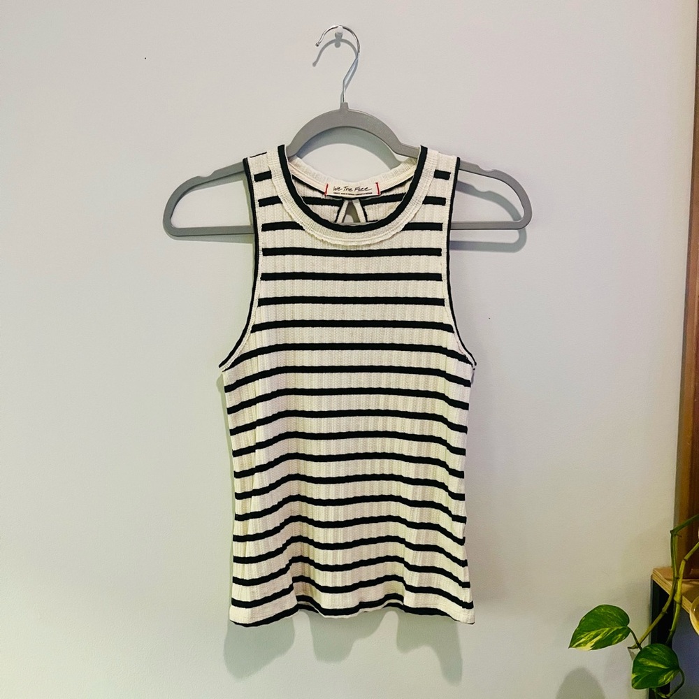 We the Free Fired Up Striped Ribbed Tank Top